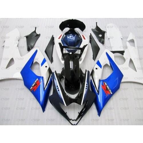 GSX R 1000 2005 - 2006 K5 Fairing Kits GSX R 1000 06 Full Body Kits GSX-R1000 2006 White Blue Fairings