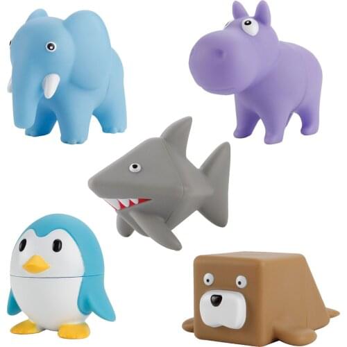Innovative Mini Doll Children Cognitive Toys Elephant Shark Magnetic Vinyl Animal Model Gift Kids Toy Decoration L5