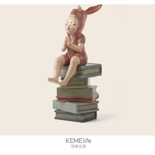 Book Girl creative handmade art ornaments interior soft decoration sculpture wedding gift best friend