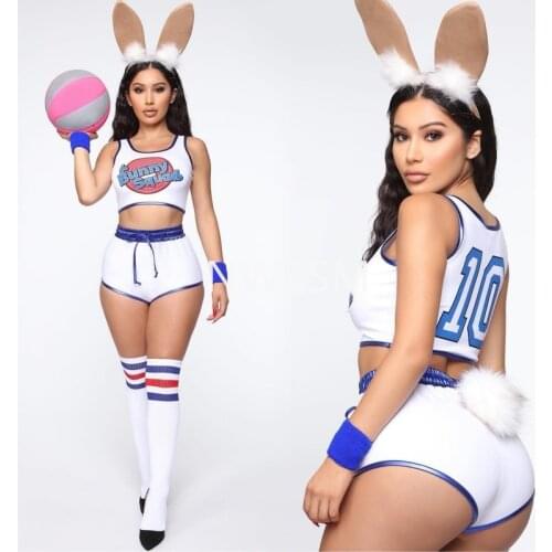 Movie Cosplay Costumes Space-Jam Tune-Squad #10 Murray Bunny Basketball Jersey Stitched Number Short sleeved tops and shorts