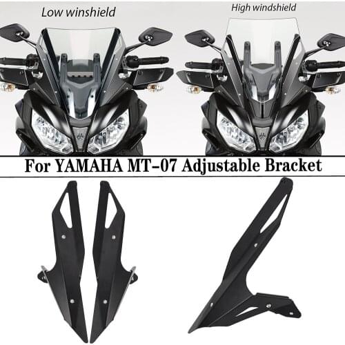 Motorcycle Windshield Bracket For YAMAHA MT-07 MT07 FZ07 FZ 07 TRACER Tracer Adjustable bracket Windshield Bracket Deflector