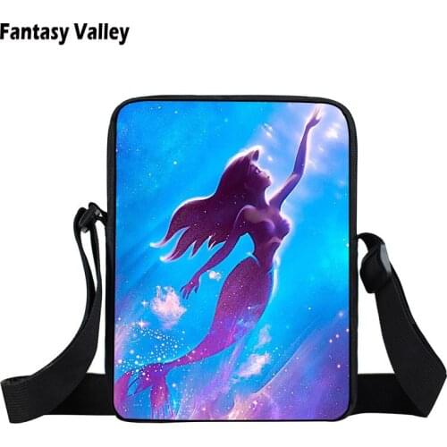 Fantasy Mermaid Small Messenger Bag For Cartoon Fishtail Women Mini Crossbody Bags Girls Shoulder Bag Female Handbag