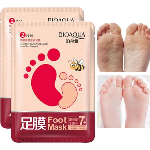 2 Pairs Foot Mask Serum Exfoliating Dead Skin Socks Whitening Repair Gentle Nourishing Clean Honey Extract Body Skin Care 35g