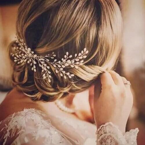 Fashion Silver Color Tiaras Hair Combs For Wedding Hair Accessories Pearls Crystal Hair Jewelry Elegant Bride Headpiece