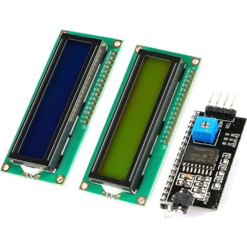 LCD Module 1602 Blue Yellow-Green Screen IIC/I2C LCD1602 5V Adapter Plate 1602A Display Module for Arduino