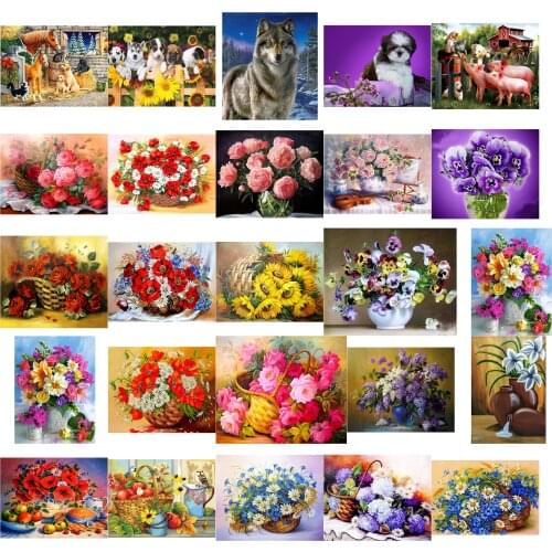 Colorfully flowers cross stitch kit people 18ct 14ct UNprinting 11ct print canvas stitches embroidery DIY handmade needlework