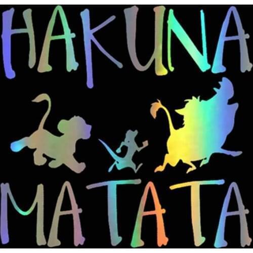 Car Sticker 3D 13.8cm*13.3cm HAKUNA MATATA Lion King Simba Sticker On Car Funny Stickers and Decals Vinyl Car Styling
