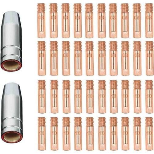 42Pcs for Mig Welding Mb15 15Ak Contact Tip 0.8/1.0mm 0.30Inch Mig/ Welding Torch Consumables