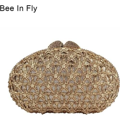 New Fashion Diamond Crystal Women Evening Bags Cocktail Party Wedding Bolsa Feminina Handbag Purse Bridal Metal Clutch Bag