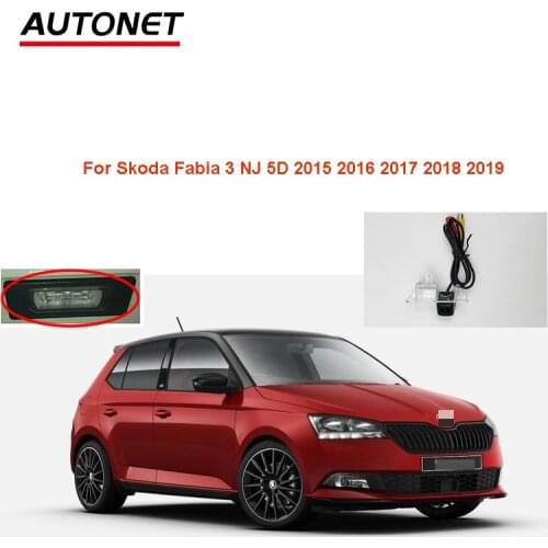 Autonet Rear view camera For Skoda Fabia 3 NJ 5D 2015 2016 2017 2018 2019 starlight backup camera /license plate led car camera