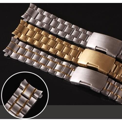 Solid stainless steel watch band elbow watch band steel chain watch accessories watch steel band