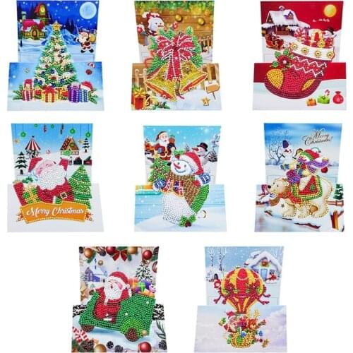 Christmas Card 5D Diamond Painting Kits Christmas Tree Santa Claus Full Drill Ne