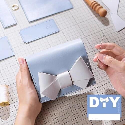DIY PU Leather Bag Cute Bow Bottom Base Drawstring Handbag Messenger Bag Handmade Making Parts LL008