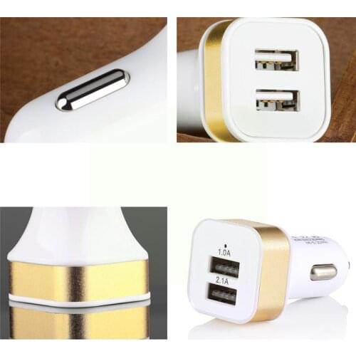 Color Random) Square Aluminum Double USB2.Car Charger Lighter Cigarette Charger Usb Phone Wholesale Car Cell Car Charger M N5N5