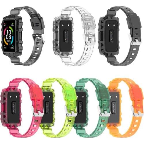 Replacement Strap For Huawei Honor Band 6 Silicone Strap With TPU Transparent Screen Protector Case For Honor Band 6 Strap