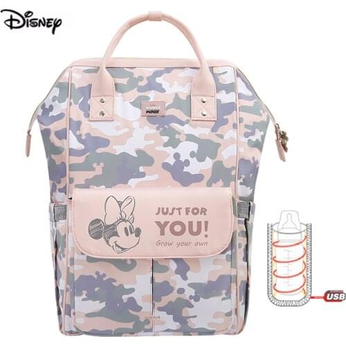 DISNEY 2021 New Baby Mother Maternity Bag Multi-function Large Capacity Waterproof Travel Diaper Backpack With USB Heater