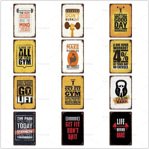 Inspiring Words Metal Plates Be Your Own Hero Family Rules Tin Signs For Pub Fitness Club Wall Art Home Decoration Iron Painting