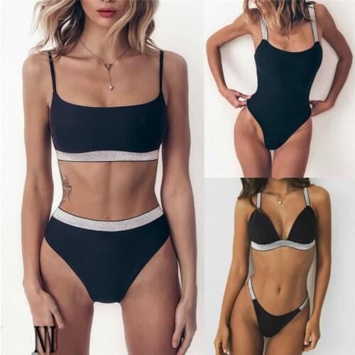 2019 Womens Swimsuit Push Up Bikini Set Bra Padded Swimwear Bandage Lady Swimsuit Bathing Suit Sexy Beachwear
