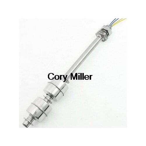 17cm Length Liquid Water Level Sensor Stainless Steel Vertical Float Switch 110V