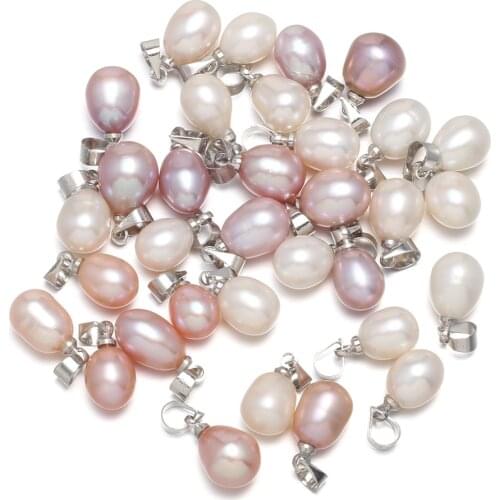 Natural Freshwater Pearl Beads For DIY Jewelry Making Necklaces Bracelets And Earrings Rice Shape Package Sale 8mm 36CM