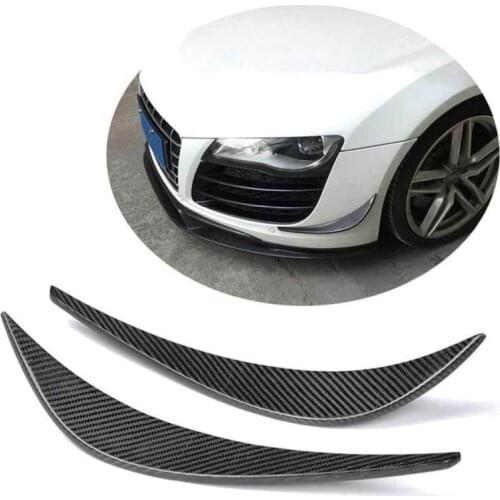 Universal 2pcs Car Front Bumper Lip Splitter Fins Body Spoiler Canards Valence Chin Front Bumper Lip Protection Bumper