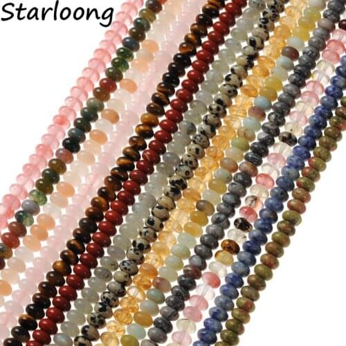 5*8mm Natural Tiger Eye Pink Quartz Amazonite Stone Abacus Rondelle Beads For Jewelry Making 15inches Spacer Beads for Bracelet