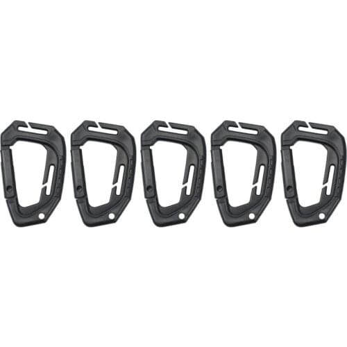 5PCS D-type Plastic Steel Molle Quick Hook Hanging Buckle Clip Outdoor Camping Backpack Bag Accessories EDC Tool