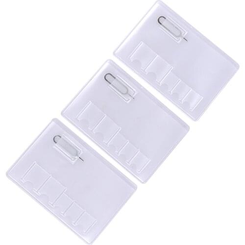 5pcs Universal Sim Card Storage Case Box Bag Easy Carry Portable For Sim Memory Card Transparency Clear Protector