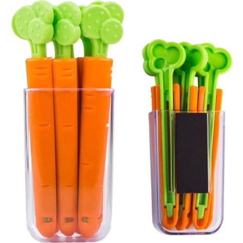 5PCS Food Sealing Clip Cartoon Orange Carrot Shape Moisture-Proof Closure Clamp for Food Fresh Keeping