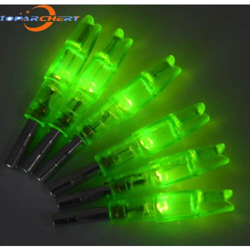 6PCS Green Led Lighted Nocks For Arrow Shaft ID 6.2mm Archery Hunting Shooting Automatically Recurve Crossbow Compound Bow new