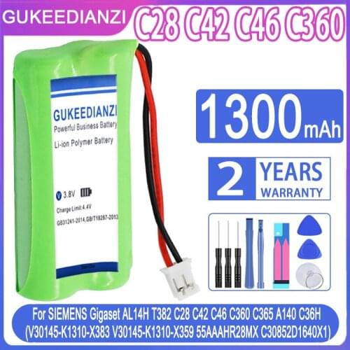 Battery 1300mAh For SIEMENS Gigaset AL14H T382 C28 C42 C46 C360 C365 A140 C36H V30145-K1310-X383 V30145-K1310-X359 55AAAHR28MX