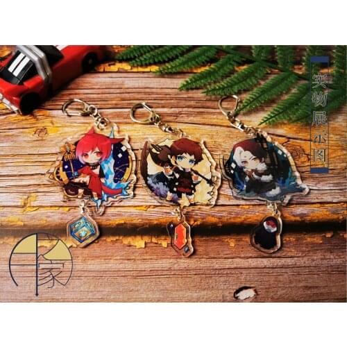 Anime Final Fantasy XIV FF14 Acrylic Keychain Cosplay Cartoon Haurchefant Greystone Albot fashion Pendant Figure Key ring Gifts