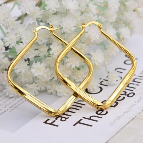 Annayoyo Africa Earrings for Women Gold Color Wedding Brass Ear Earrings Fashion Body African Ethiopian Jewelry