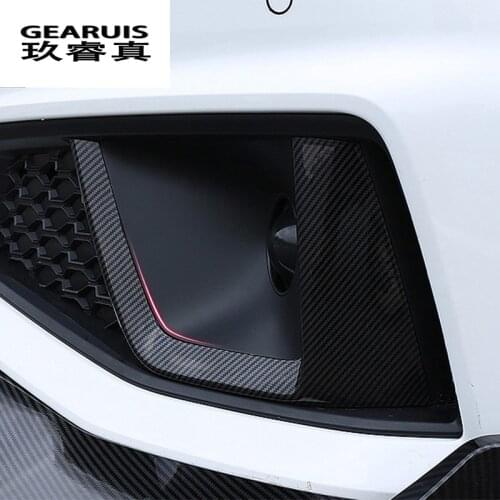 Car styling For Audi A4 B9 Head Front fog lamps cover grille slats lights Stickers decoration Trim Carbon fiber auto Accessories
