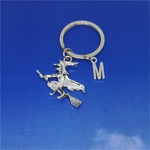 Witch Key Chain Wizard Keychain Witch Purse Charm Fashion Accessories Halloween Gift Initial Charms