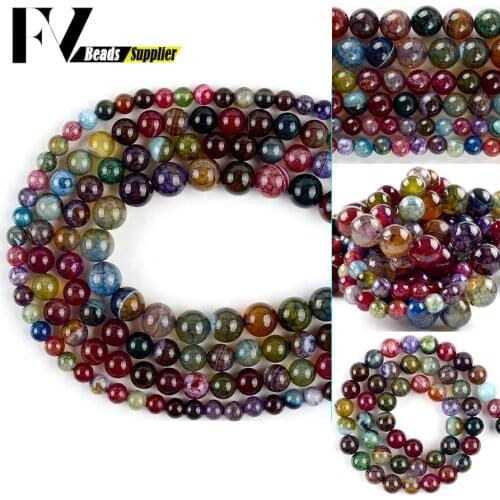 Natural Stone Multicolor Dragon Veins Agates Beads Loose Spacer Beads For Jewelry Making Diy Bracelet Charm Necklace 6 8 10mm
