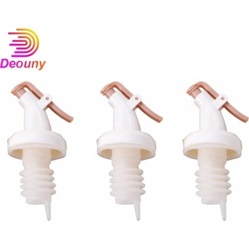 DEOUNY Oil Sprayer Liquor Dispenser 3Pcs Olive Wine Pourers Flip Top Stoppers Caps Kitchen Faucet Tap Bartender Bar Accessories