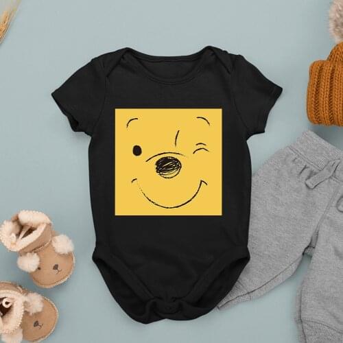 Toddler Clothes New Summer Baby Onesie Winnie the Pooh Streetwear Leisure O-neck Funny Girl Boy Infant Bodysuits