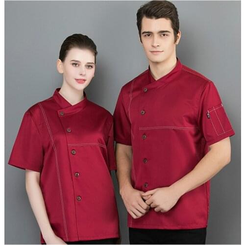 Chef Uniform Costume Breathable Food Service Tops Western Hotel Restaurant Coffee Shop Kitchen Chef Jacket Summer Work Clothes