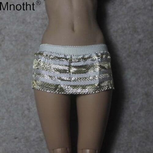 Mnotht Female skirt Accessory 1/6 Sexy Girl Lace Dress Miniskirt Model Clothes Silvery/BlackToy For 12'' Soldier Action Figure