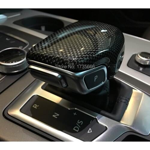 Modify Black Carbon Fiber selector lever handle Gear Shift Knob handball cover 4M1713139F For Audi A4 B9 A5 Q7 2016 -2018