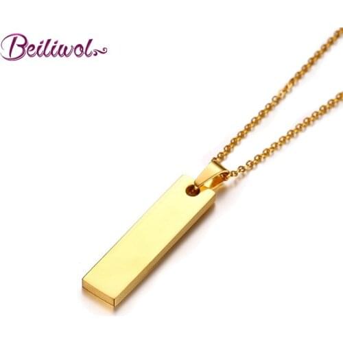 Fashion Necklaces & Pendants for Women Titanium Steel Fine Jewelry Link Chain Gold-color Support Engrave Name/Date