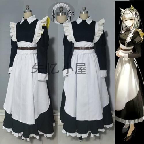 [Customized] Anime Game Arknights Kaltsit Maid Dress Uniform Cosplay Costume Halloween Party Uniform For Women Girls New 2021