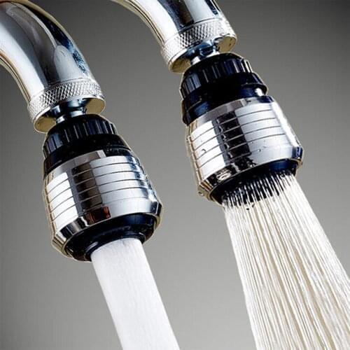 360 Degree Rotating Faucet Filter Tip Water Filter Bubbler Faucet Anti-splash Economizer Kitchen Faucets Supplies Black