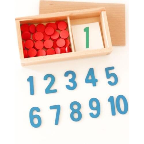 Montessori Mathematics Teaching Aids Numbers and Chips Early Educational Toys Counting Learning Preschool Training Brinquedos