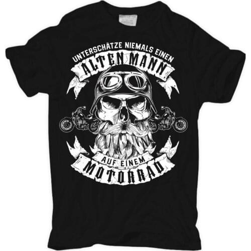 Never Underestimate An Old Man on Motorcycle Biker Rocker Chopper Motorrad 2019 Newest MenS Funny Slim Neck Street Wear Shirt