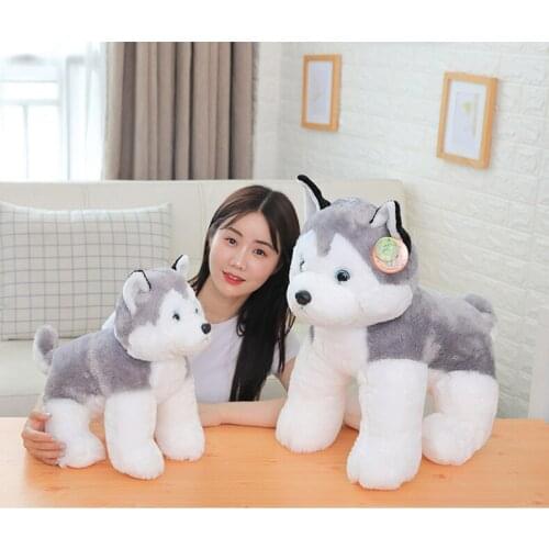 New toy lovely gray husky plush toy soft dog doll throw pillow birthday gift w1177