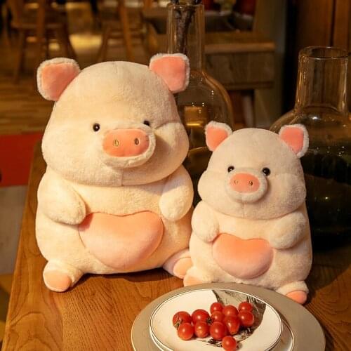 New 25/35/45CM Super Soft Sitting Plush Pig With Heart Soft Stuffed Pig Children Toys Home Decor For Kids Gifts