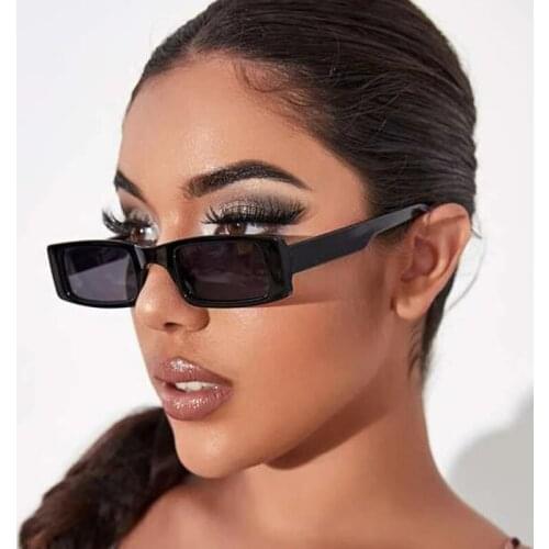 Fashion Cat Eye Women Sunggalsses Classic Retro Ultra Narrow Square Frame Sun Glasses Ladies Ocean Lens Sunglasses Oculos UV400
