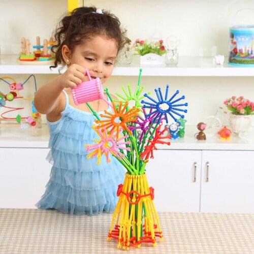 Onshine childhood infinite plastic rods plug in building blocks childrens creativity diy early teaching educational toys